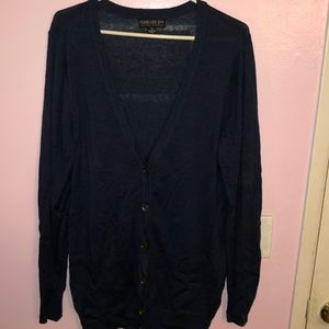 Plus Size Brown Button Cardigan